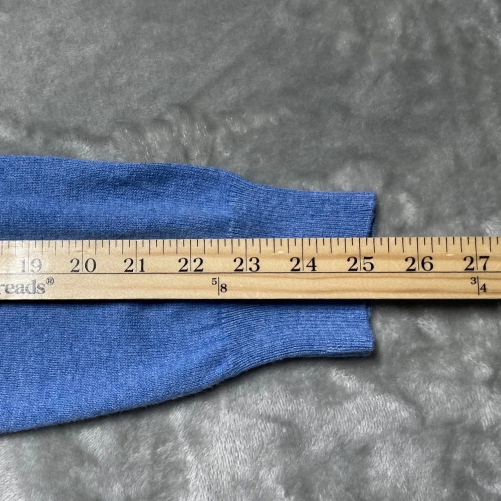 Chaps Mens V-Neck Sweater Light Blue Cotton Cashmere‎ Blend Logo Size M C42661